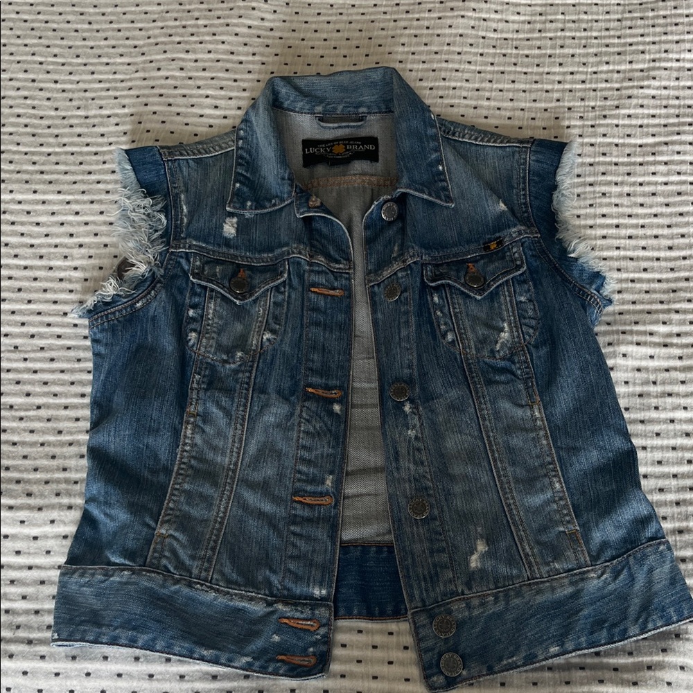 Lucky Brand Blue Denim Vest